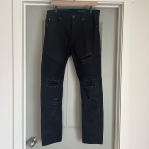 H&M distressed skinny moto jeans